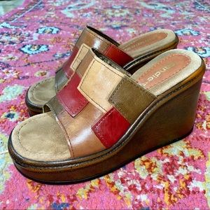 Vintage patchwork mules